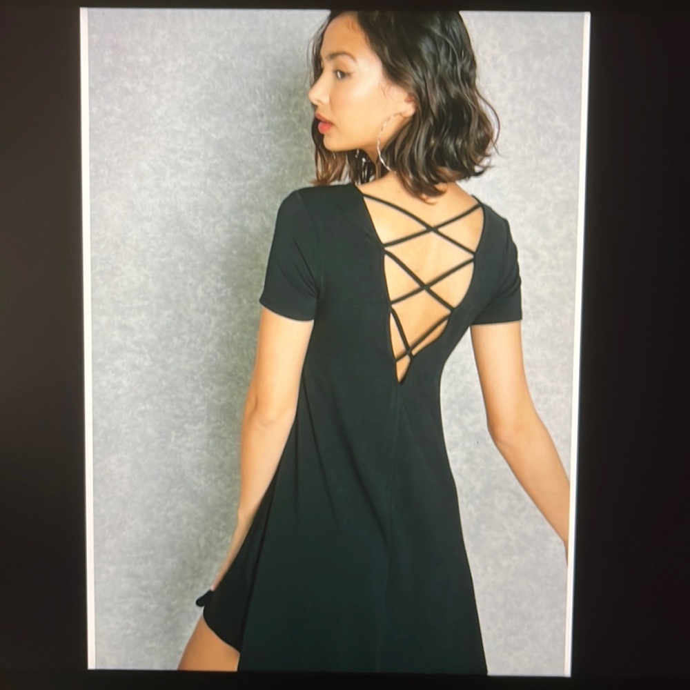 Black Forever 21 crisscross cotton dress